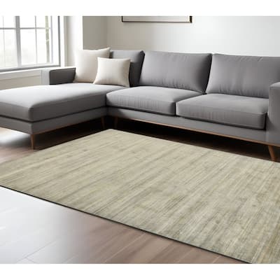 HomeRoots Striped Transitional Rectangle Area Rug
