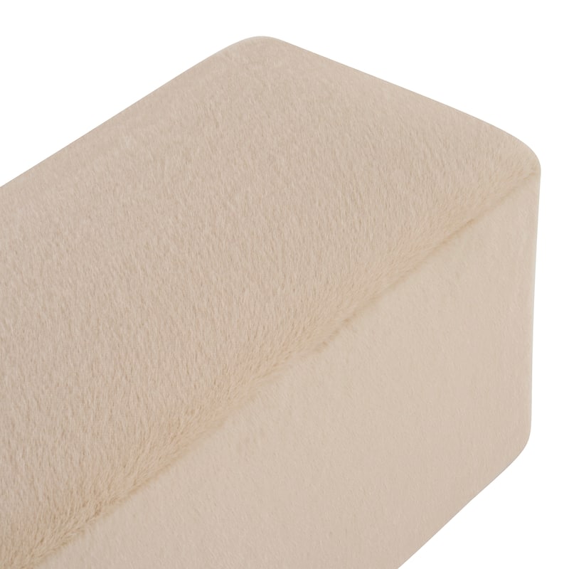 Almond Long Plush Ottoman - Modern Home Footstool & Seating Option