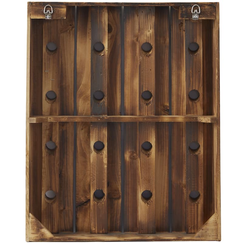 Wood Wall Wine Rack - Brown - Roche River Decor