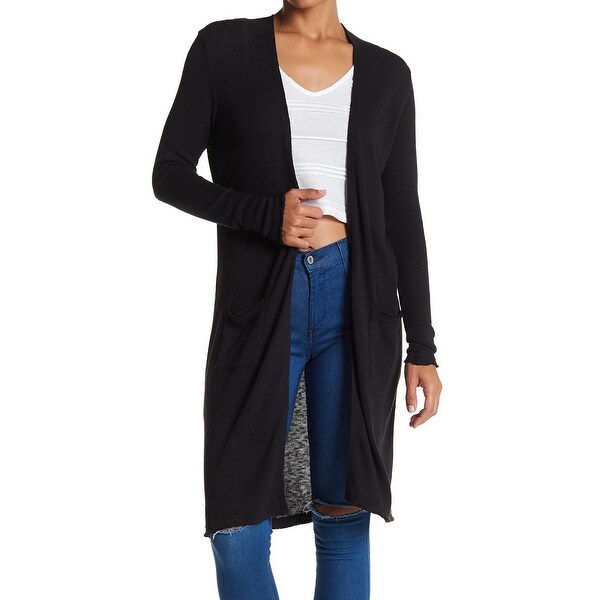 womens black longline cardigan