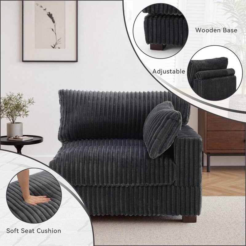Cotton Flannel corner Sofa Armless Modular Sectional Sofa Seamless Combination