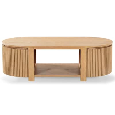 SAFAVIEH Couture Shelbie Reeded Oval Coffee Table, Fully Assembled - 51"W x 25"D x 16"H