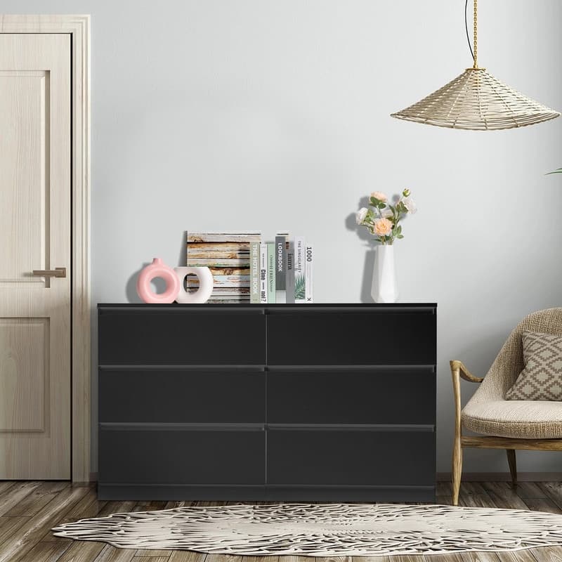 Modern Wood Dresser for Bedroom with Wide Drawers