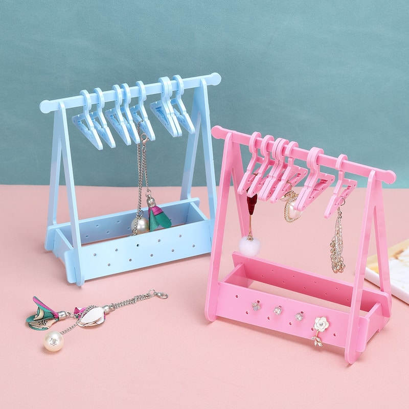 1 Set Earring Holder 8 Coat Hangers, Acrylic Earring Organizer 20 Hole
