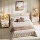 preview thumbnail 5 of 5, Modern Nightstand with Open Storage Shelf and 2 Drawers