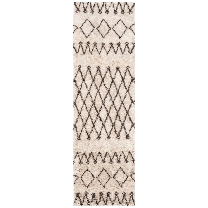 SAFAVIEH Handmade Casablanca Shag Intisar Tribal Wool 1.25-inch Thick