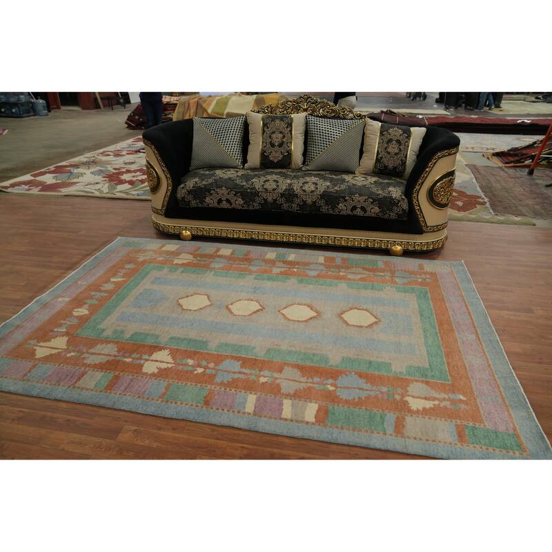 Vegetable Dye Gabbeh Turkish Area Rug Handmade Carpet - 9' 1'' X 6' 0''