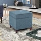 preview thumbnail 1 of 149, Adeco Square Storage Ottoman 17 inch Footstool Blue-Linen