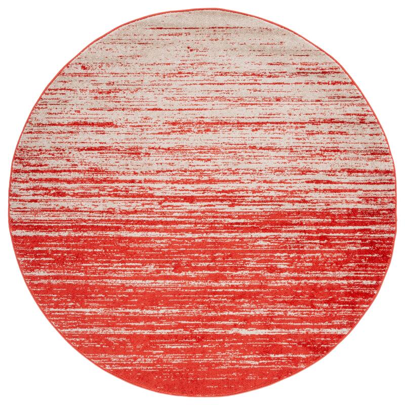 SAFAVIEH Adirondack Mieko Modern Ombre Distressed Area Rug - 6'7" Round - Orange/Grey