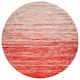 SAFAVIEH Adirondack Vera Modern Ombre Distressed Stripe Area Rug - 6'7" Round - Orange/Grey
