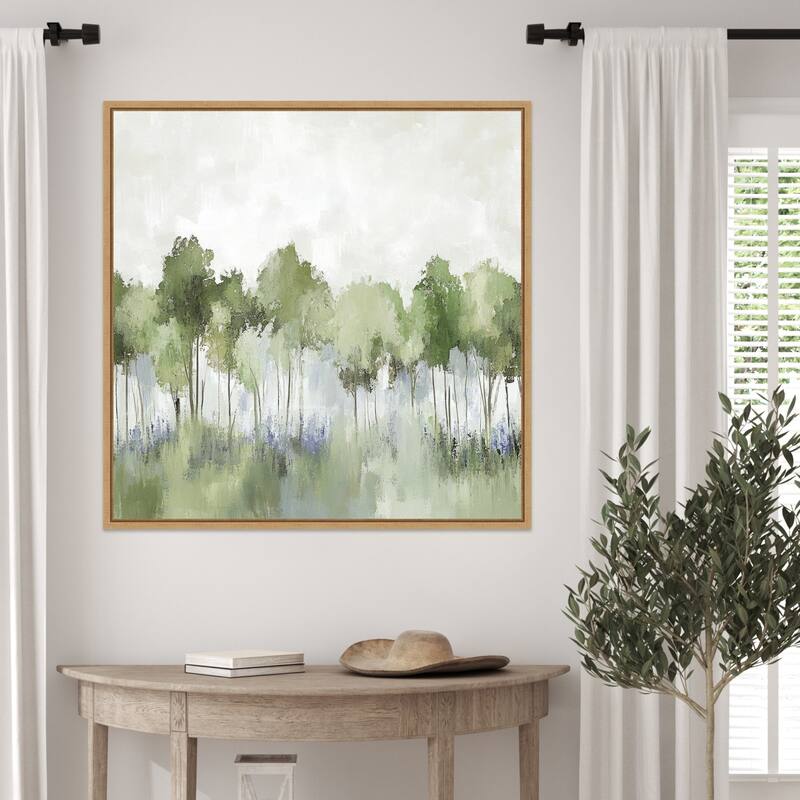 Forest of Sapphire Blossoms No. 1 by Mona Grace Framed Canvas Wall Art Print