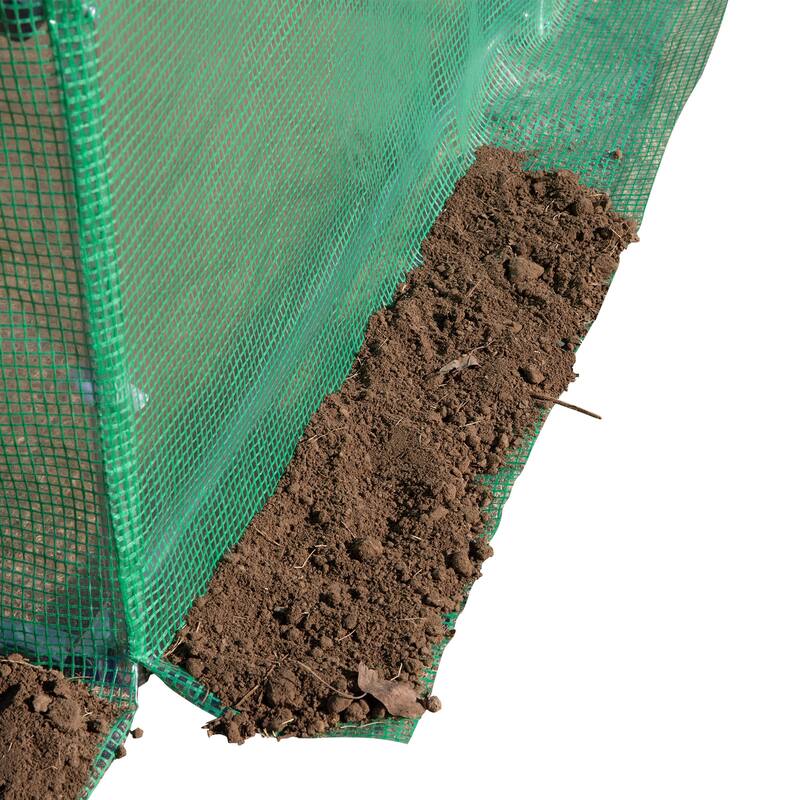 Outsunny Walk-in Tunnel Greenhouse with High-Quality PE Cover, Zipper Doors, & Windows, Green