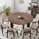 preview thumbnail 1 of 4, Nordic Style Solid Wood Round Dining Table - Perfect for 4-6 People 59*59 - Walnut