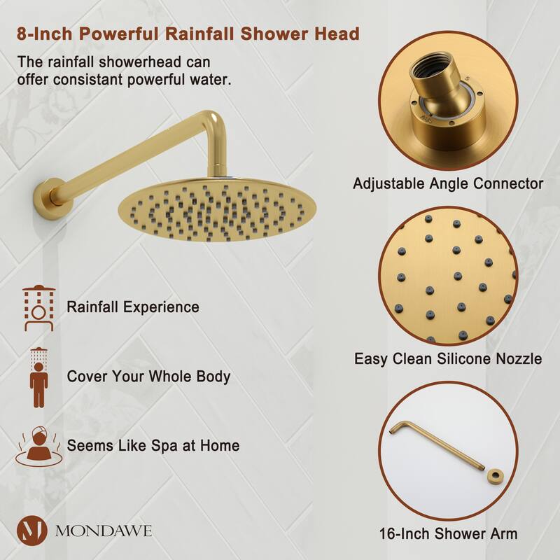 Retro Series 9 in. Rain Wall Mount Dual Shower Heads with 1.8 GPM