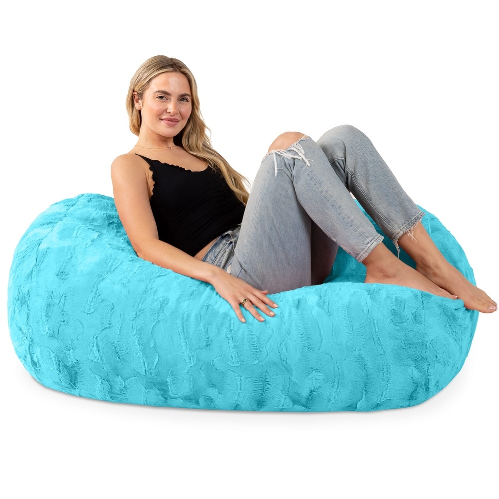 Jaxx 4 Foot Saxx Bean Bag Sofa for Kids, Teens and Young Adults - Faux Fur