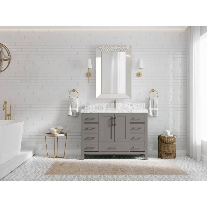 Willow Collection 48 in. W x 22 in. D Malibu Single Sink Bathroom Vanity with Countertop