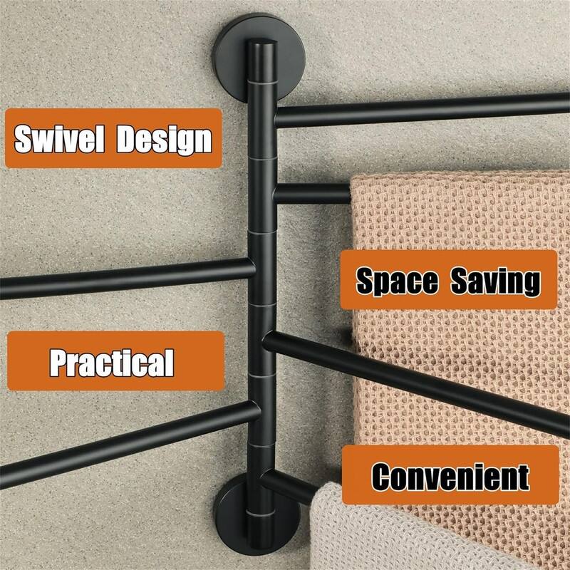 Folding 3 Arms Hand Towel Bars Towel Hanger for Bathroom