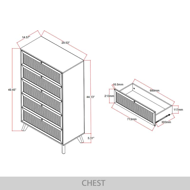 CraftPorch 4-pieces Mid-Century Modern Bedroom Set