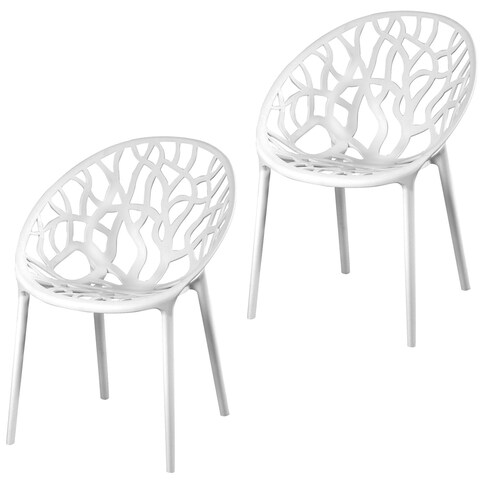 Cameron Indoor/Outdoor Abstract Fashion Chair - White - Set of 2
