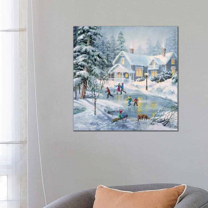 iCanvas "A Fine Winter's Eve" by Nicky Boehme Canvas Print - 26x26x1.5