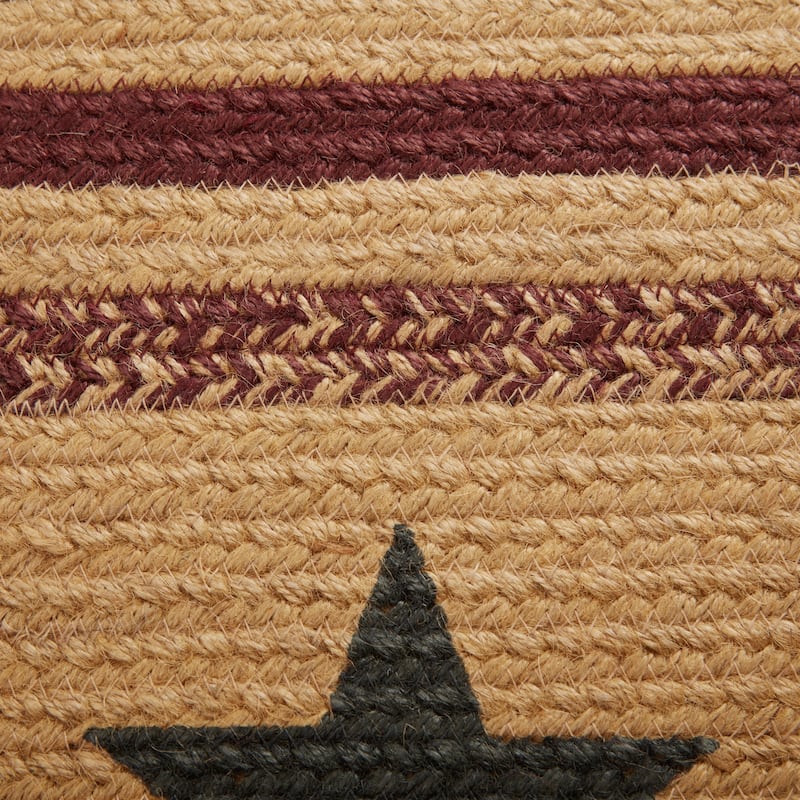 Potomac Jute Rug Oval Stencil Stars w/ Pad 36x60 - 3' x 5' Oval
