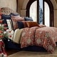 preview thumbnail 1 of 7, HiEnd Accents Melinda Red/Navy Washed Linen Vintage Floral Medallion 3 Piece Duvet Cover Set