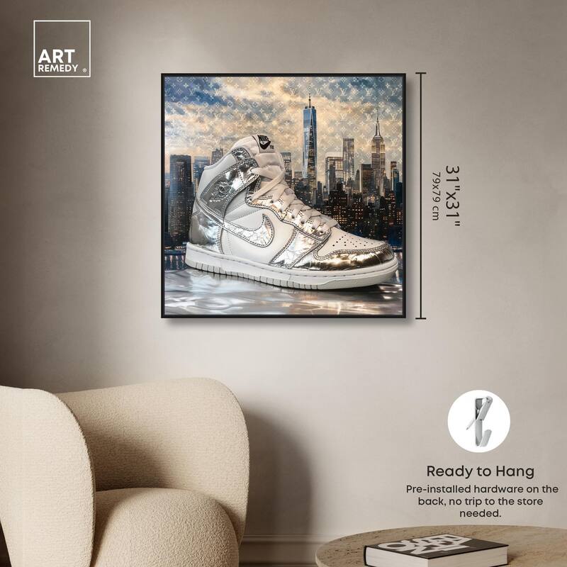NYC Metallic Sneaker Canvas by Art Remedy