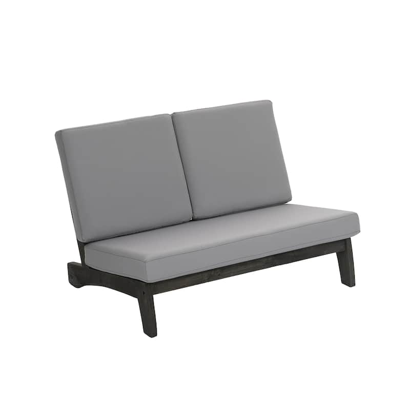 Sectional Wood Furniture 2 Seat Armless Patio Sofa