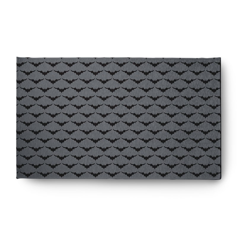 Bat Colony Halloween Chenille Rug, 18" x 30" - 3' x 5' - Steel Gray