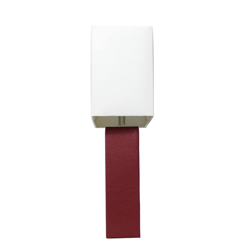 Elegant Designs 21" Modern Leather Wrapped Table Lamp, With LED Bulb
