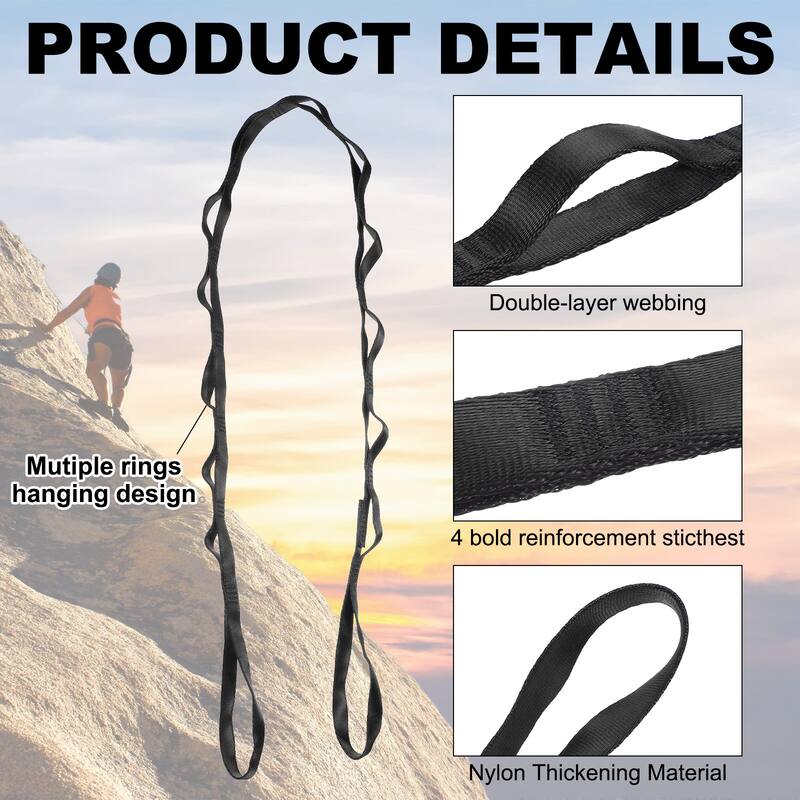 25KN Daisy Chain Yoga Extend Belt 1.8M, Climbing Straps for Exercise - 1.8M