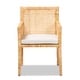 preview thumbnail 3 of 9, Karis Rattan Dining Chair - Handwoven Wicker Armchair with Mahogany Wood, Coastal Boho Style Indoor Seating