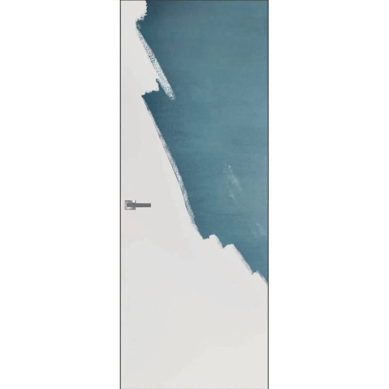 Invisible Solid Hidden Door with Handle Planum 0010 Primed with Black Hidden Frame 24 x 80 Right-hand Inswing Black Frame