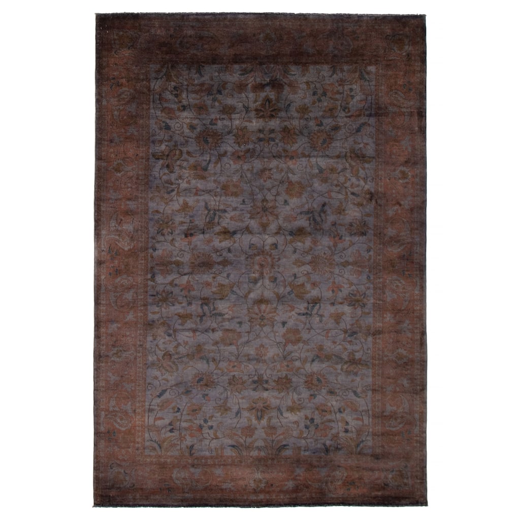 ECARPETGALLERY Hand-knotted Color Transition Grey Wool Rug - 6'4 x 9'4