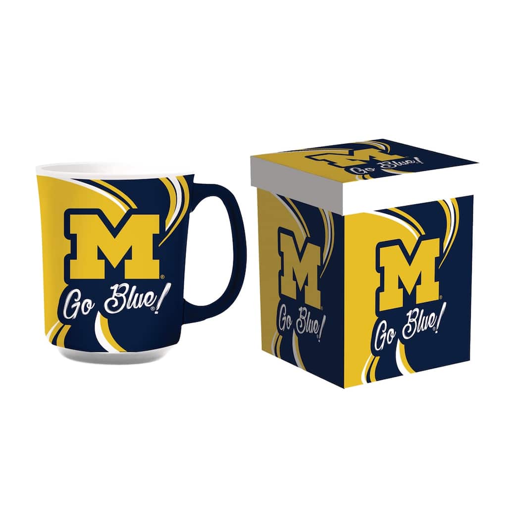 University of Michigan, 14 oz Ceramic Coffee Mug w/ Gift Box
