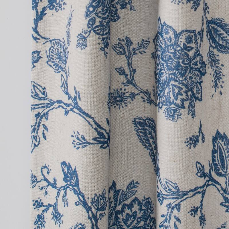 DriftAway Freda Jacobean Floral Linen Blend Lined Thermal Insulated Blackout Room Darkening Grommet Window Curtains