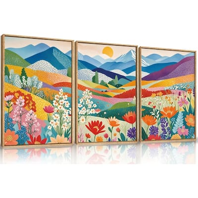 Colorful Watercolor Boho Wall Decor,Nature Floral Tree Wall Painting