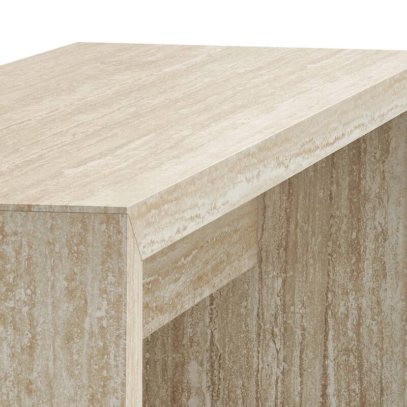 Mirella 53.5" Faux Travertine Bench