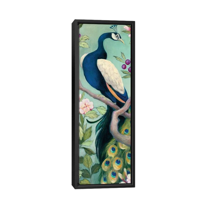iCanvas "Pretty Peacock I" by Julia Purinton Framed Canvas Print - 60x20 - Black