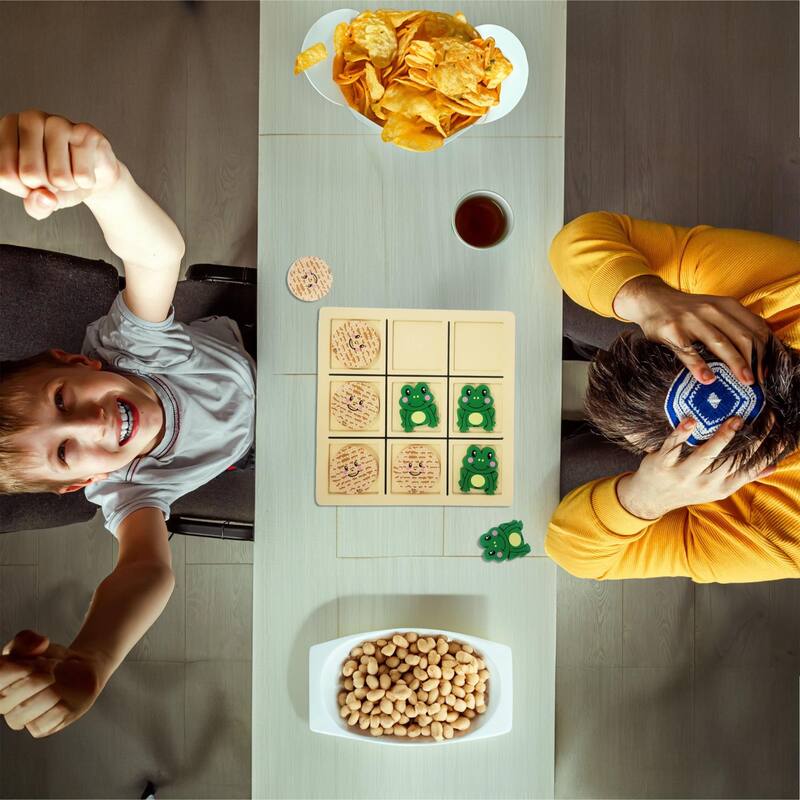 8" Beige and Green Frog Passover Tic Tac Toad Game