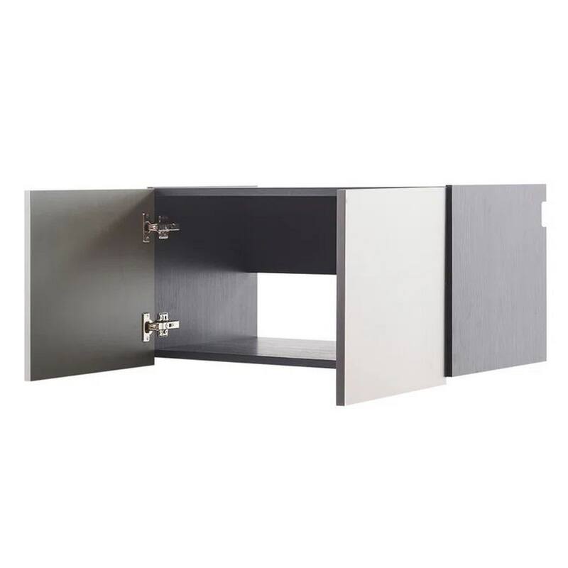 Osy Wall Mounted Garage Cabinet, 2 Wide Shelves, Double Door, Gray