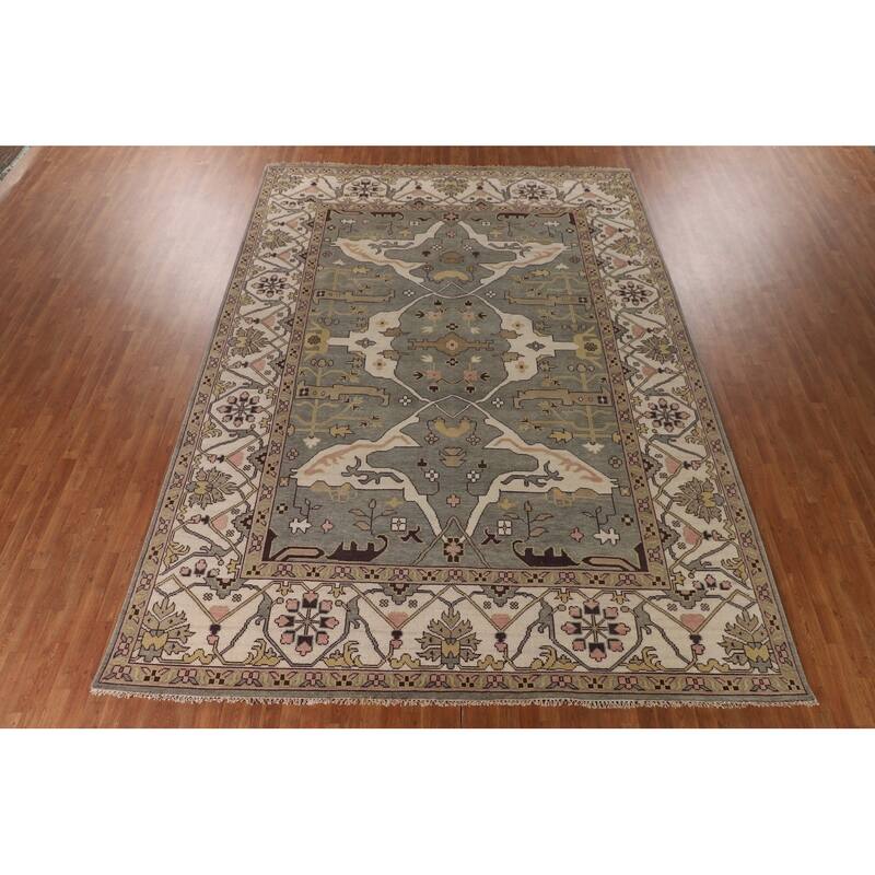 All-Over Oushak Oriental Large Area Rug Handmade Wool Carpet - 10'0" x 13'9"