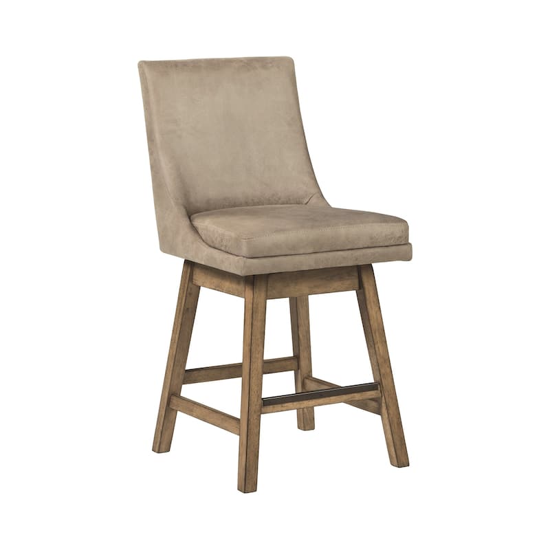 39 Inch Leatherette Padded Swivel Barstool, Set of 2, Beige