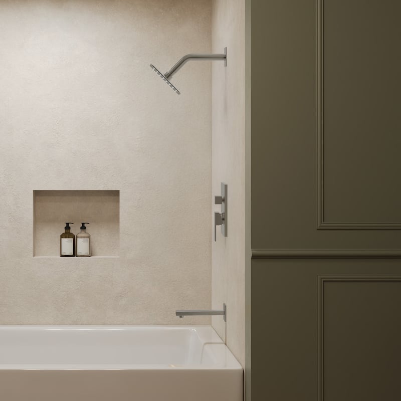 GRANDJOY 2-Function Tub and Shower Faucet Set with Single Handle Valve, Wall-Mount Design