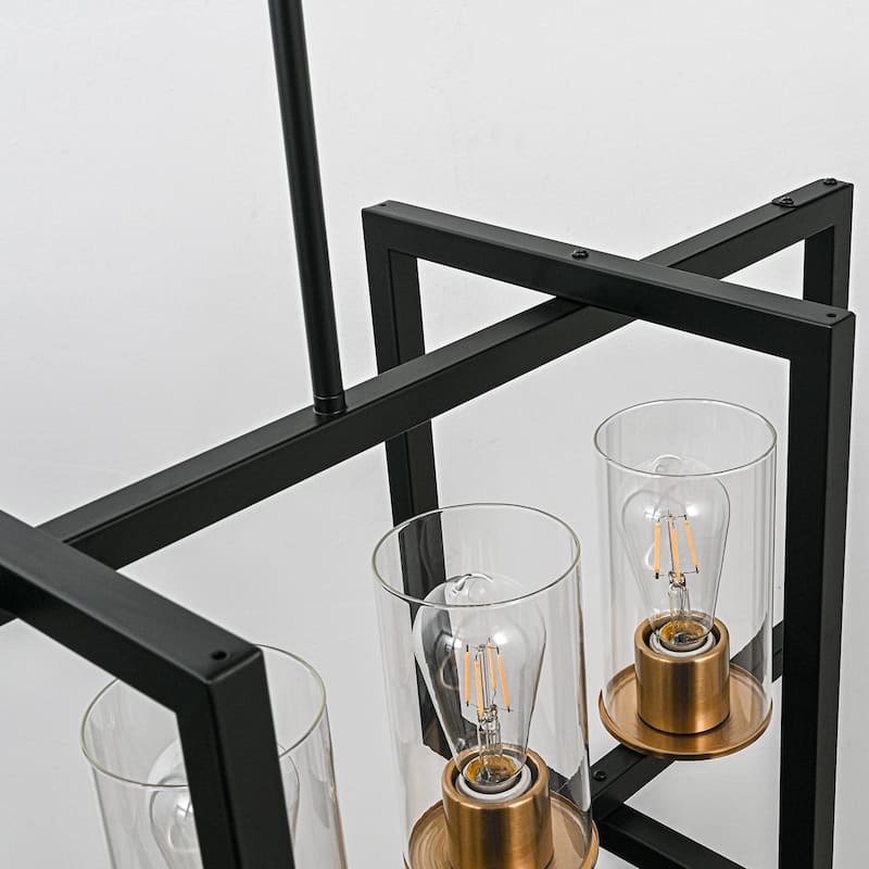 6-Light Modern Industrial Linear Crystal Kitchen Island Pendant Light - 43.3"