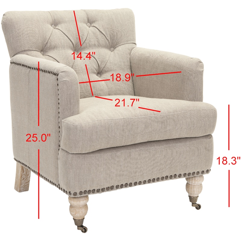 SAFAVIEH Tori Antiqued Tufted Club Chair - 28" x 34.4" x 32.7". - 28"W x 34"D x 33"H
