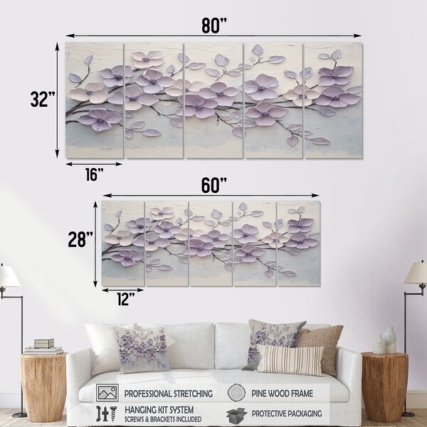 Designart - Purple Blooming Lilac Melody I - Lilacs Canvas Wall