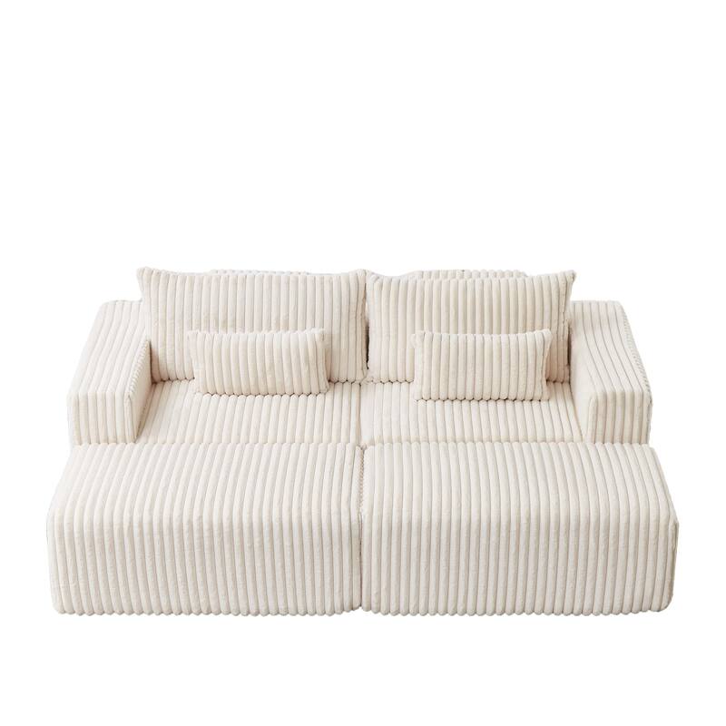 Oversized 87" Modular Sectional Lounge Chaise with 2 Ottoman