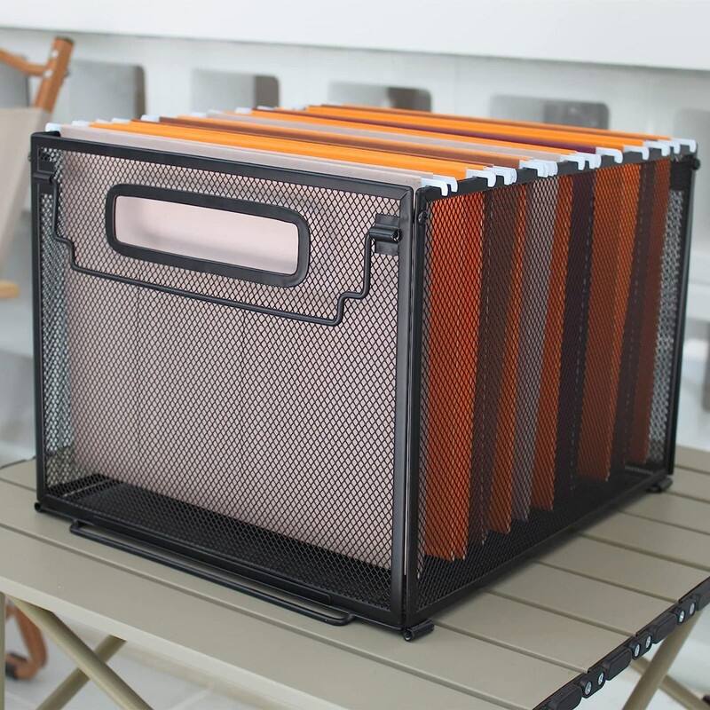 Metal File Holder Filing Box Black