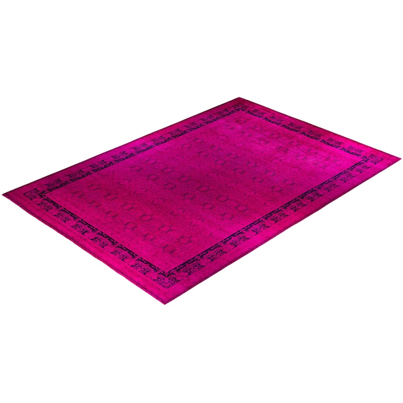 Overdyed One-of-a-Kind Hand-Knotted Area Rug - Pink - 12' 1" x 18' 0"